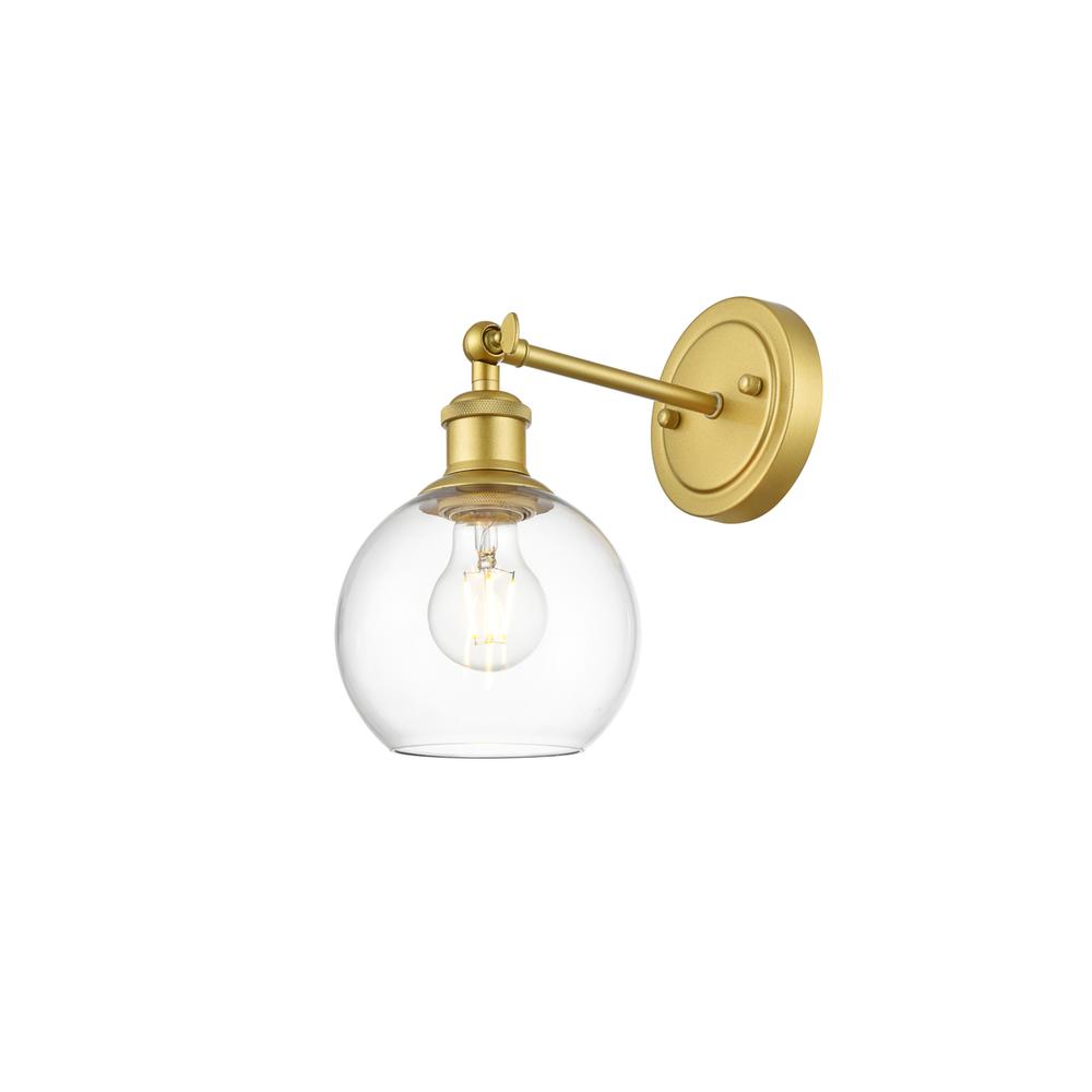 Kai 1 Light Brass And Clear Bath Sconce. Picture 2