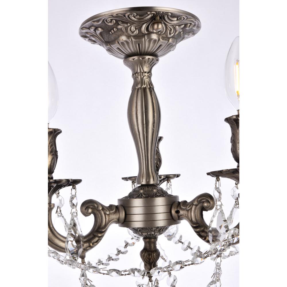 Rosalia 3 Light Pewter Flush Mount Clear Royal Cut Crystal. Picture 4