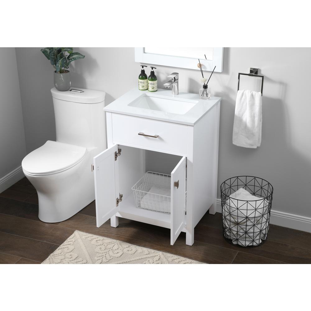 24 Inch Single Bathroom Vanity In White. Picture 3