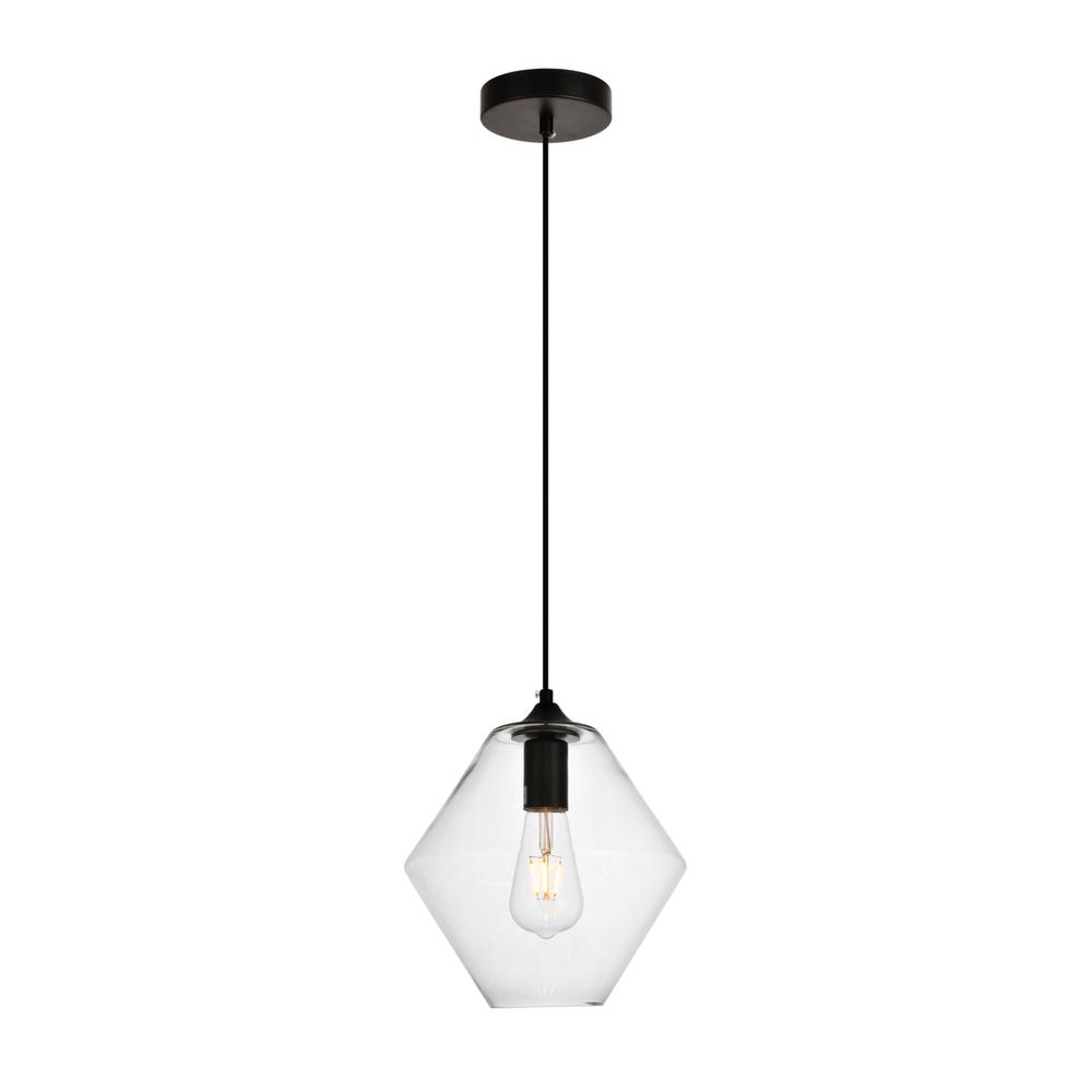 Placido Collection Pendant D9.4 H10.8 Lt:1 Black And Clear Finish. Picture 1