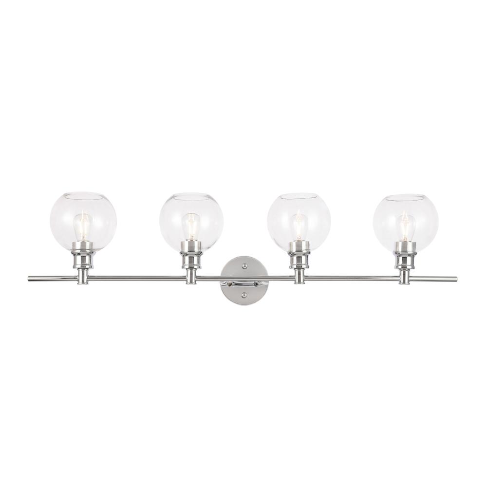 Collier 4 Light Chrome And Clear Glass Wall Sconce. Picture 1