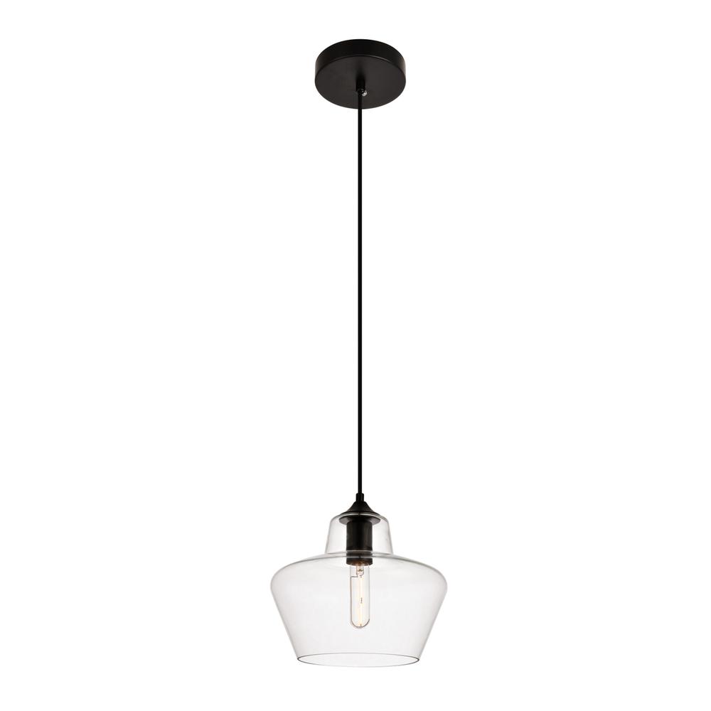 Placido Collection Pendant D9.8 H9.3 Lt:1 Black And Clear Finish. Picture 2