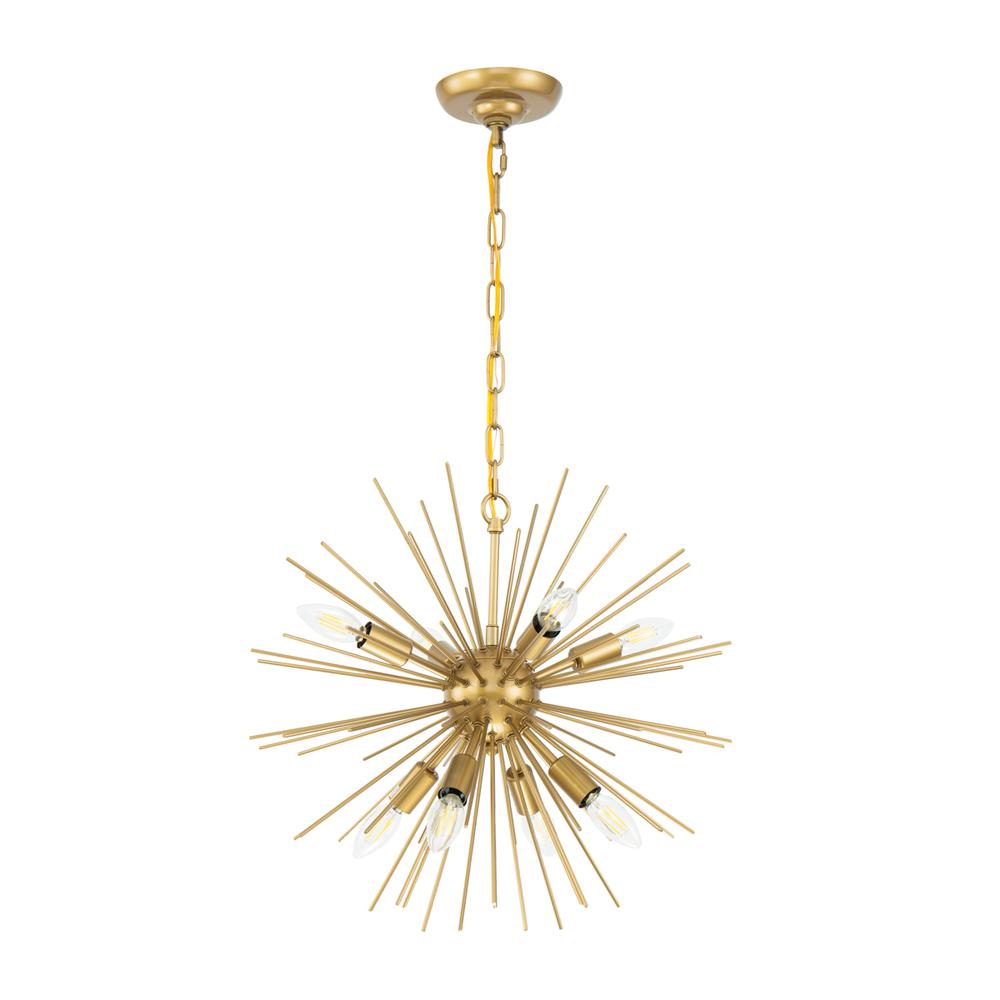 Timber 8 Light Brass Pendant. Picture 6