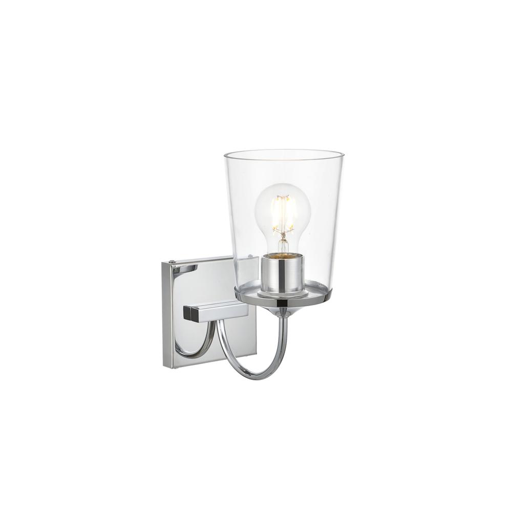 Avani 1 Light Chrome And Clear Bath Sconce. Picture 3