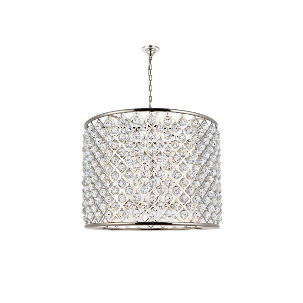 Madison 12 Light Polished Nickel Chandelier Clear Royal Cut Crystal. Picture 1