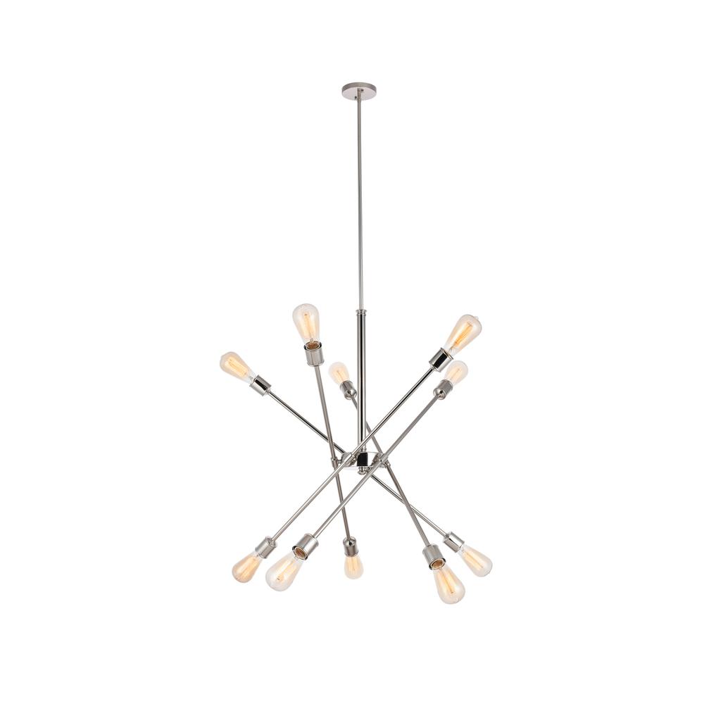 Axel 10 Lights Polished Nickel Pendant. Picture 2