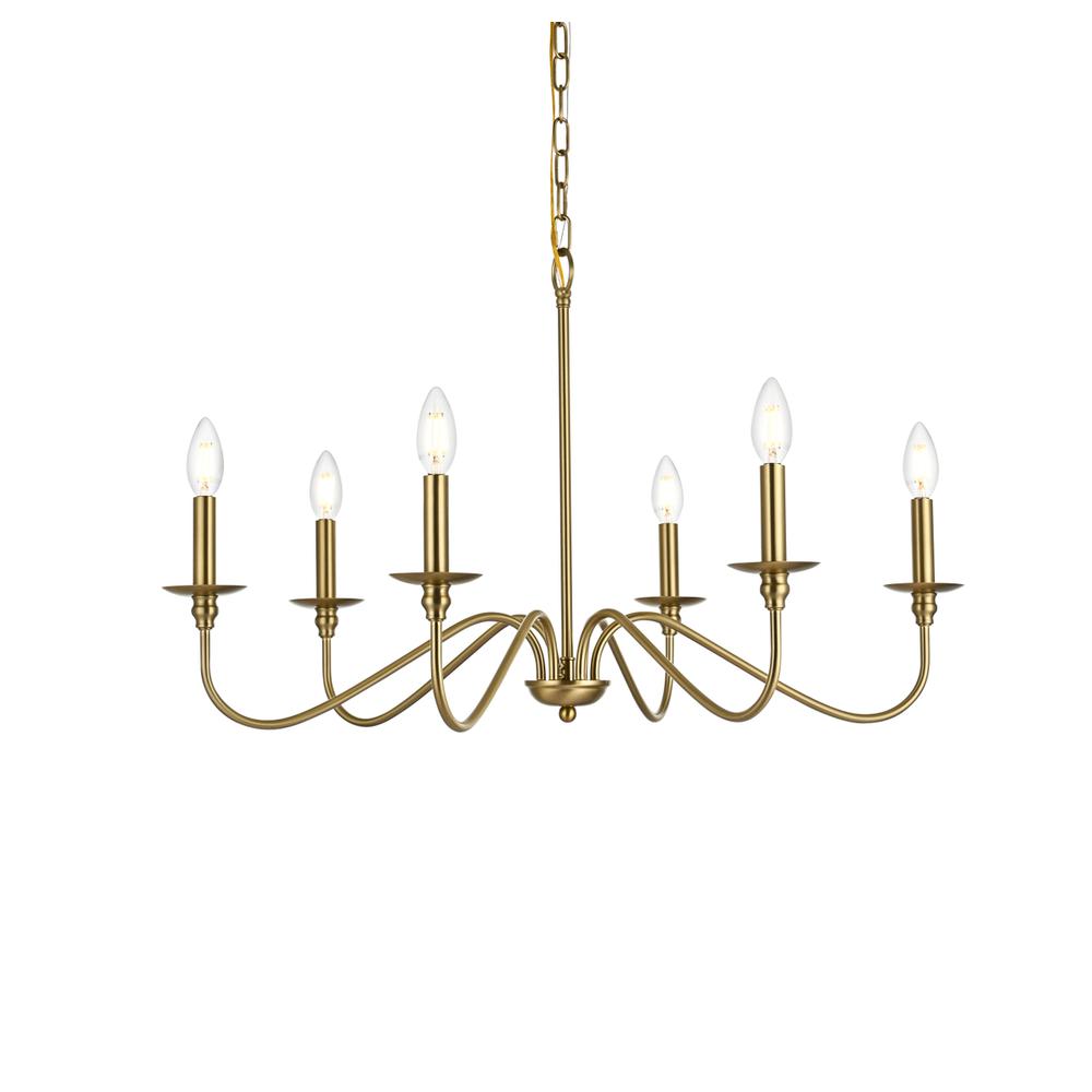 Rohan 30 Inch Chandelier In Satin Gold. Picture 2
