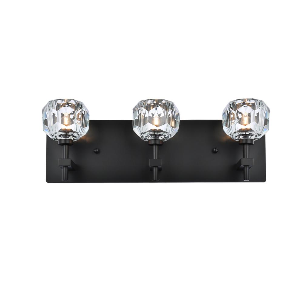 Graham 3 Light Wall Sconce In Black. Picture 1