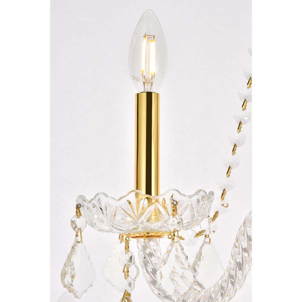 Giselle 12 Light Gold Chandelier Clear Royal Cut Crystal. Picture 4