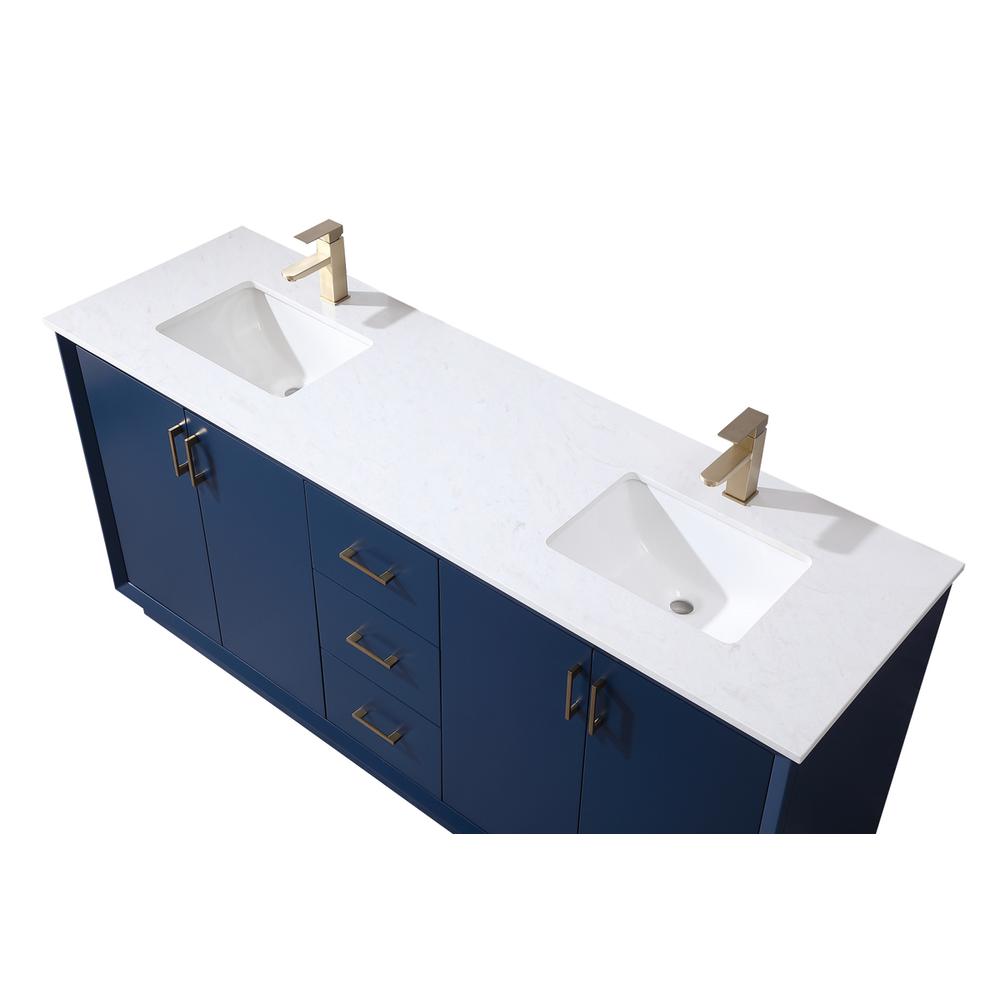 72 Inch Double Bathroom Vanity In Blue. Picture 10