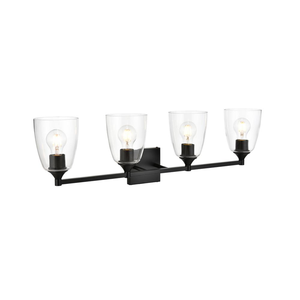 Gianni 4 Light Black And Clear Bath Sconce. Picture 2