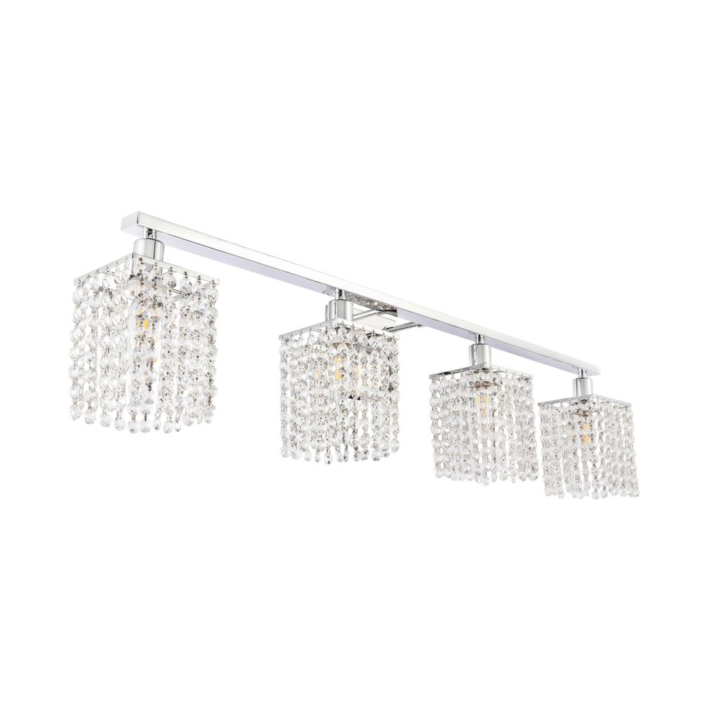 Phineas 4 Light Chrome And Clear Crystals Wall Sconce. Picture 6