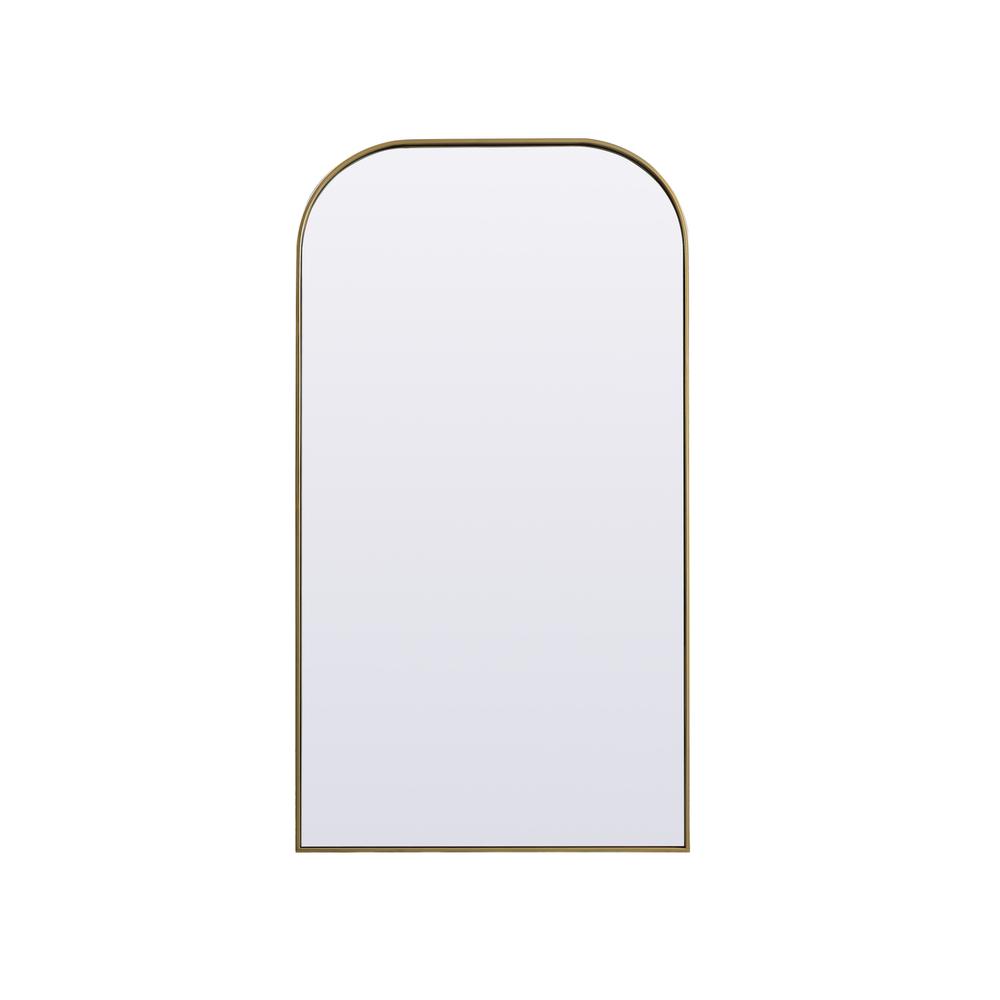 Metal Frame Arch Full Length Mirror 35X66 Inch In Brass. Picture 1