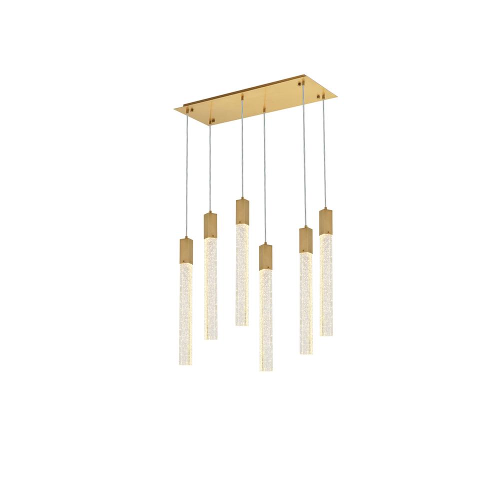 Weston 6 Lights Pendant In Satin Gold. Picture 1
