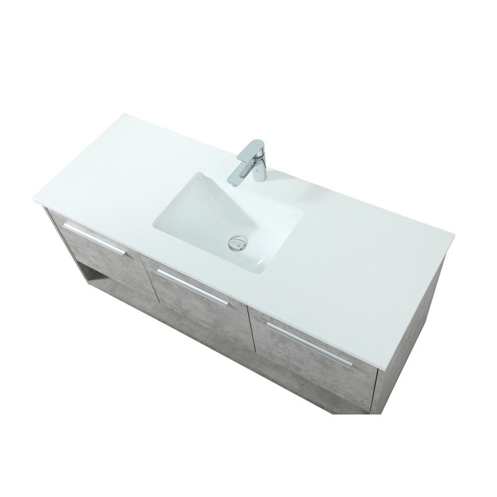 48 Inch Single Bathroom Vanity In Concrete Grey. Picture 10