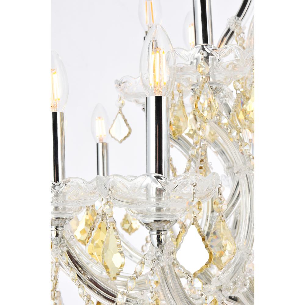 Maria Theresa 24 Light Chrome Chandelier Golden Teak (Smoky) Royal Cut Crystal. Picture 4