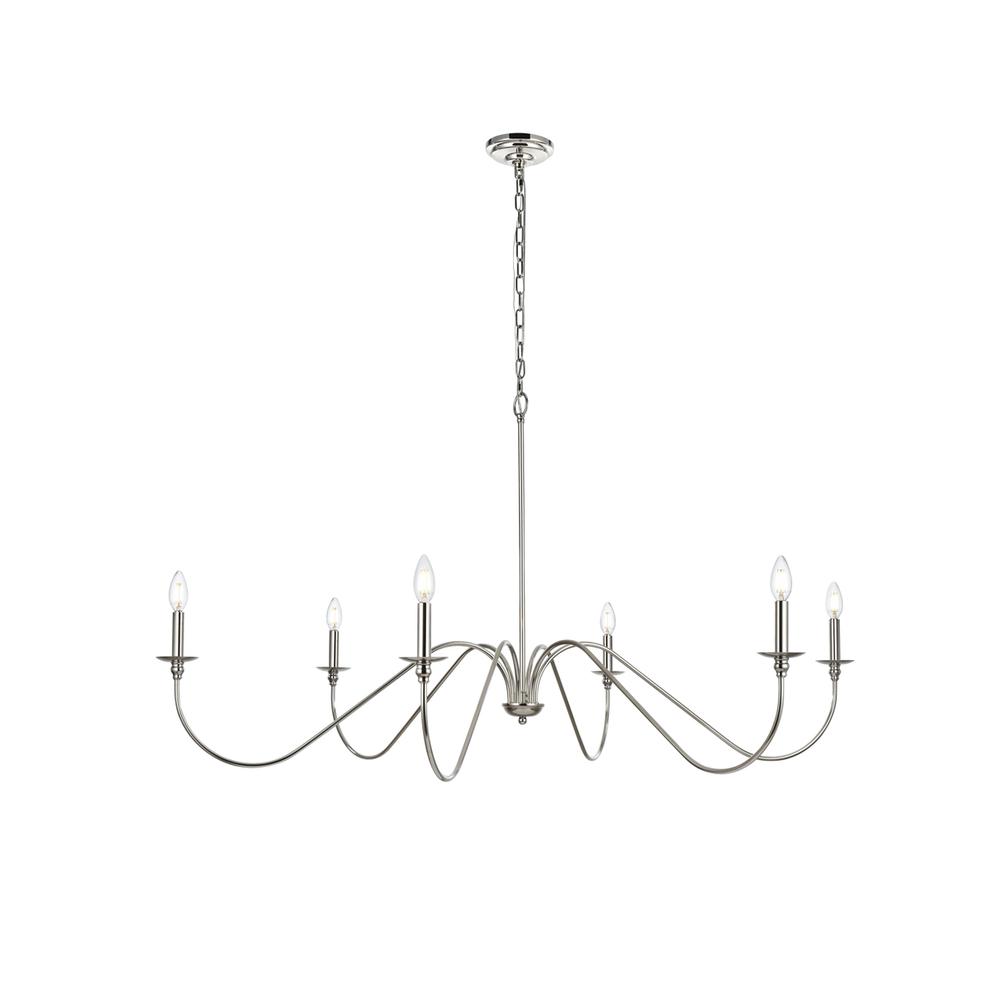 Rohan 54 Inch Chandelier In Polished Nickel. Picture 1
