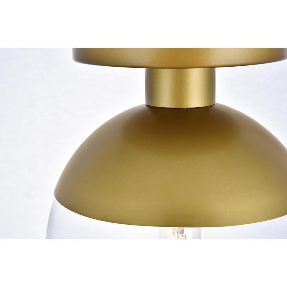 Eclipse 1 Light Brass Flush Mount With Clear Glass. Picture 4