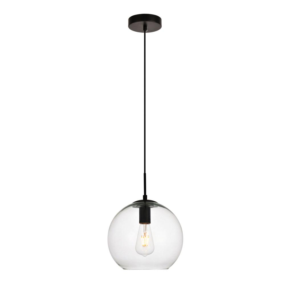 Placido Collection Pendant D9.8 H9.8 Lt:1 Black And Clear Finish. Picture 1