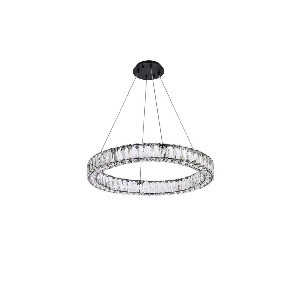 Monroe 26 Inch Led Round Single Pendant In Black. Picture 6