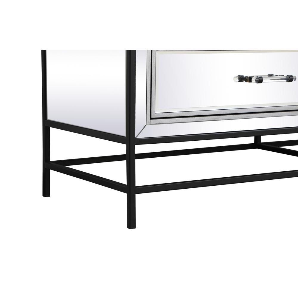 60 Inch Mirrored 6 Drawers Chest In Black. Picture 8