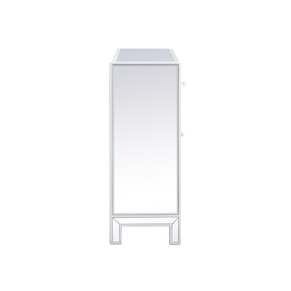 38 Inch Mirrored End Table In White. Picture 9