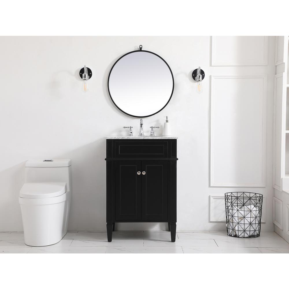 24 Inch Single Bathroom Vanity In Black. Picture 4