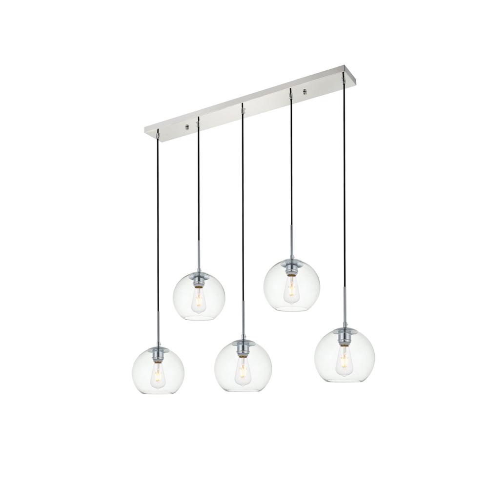 Baxter 5 Lights Chrome Pendant With Clear Glass. Picture 2