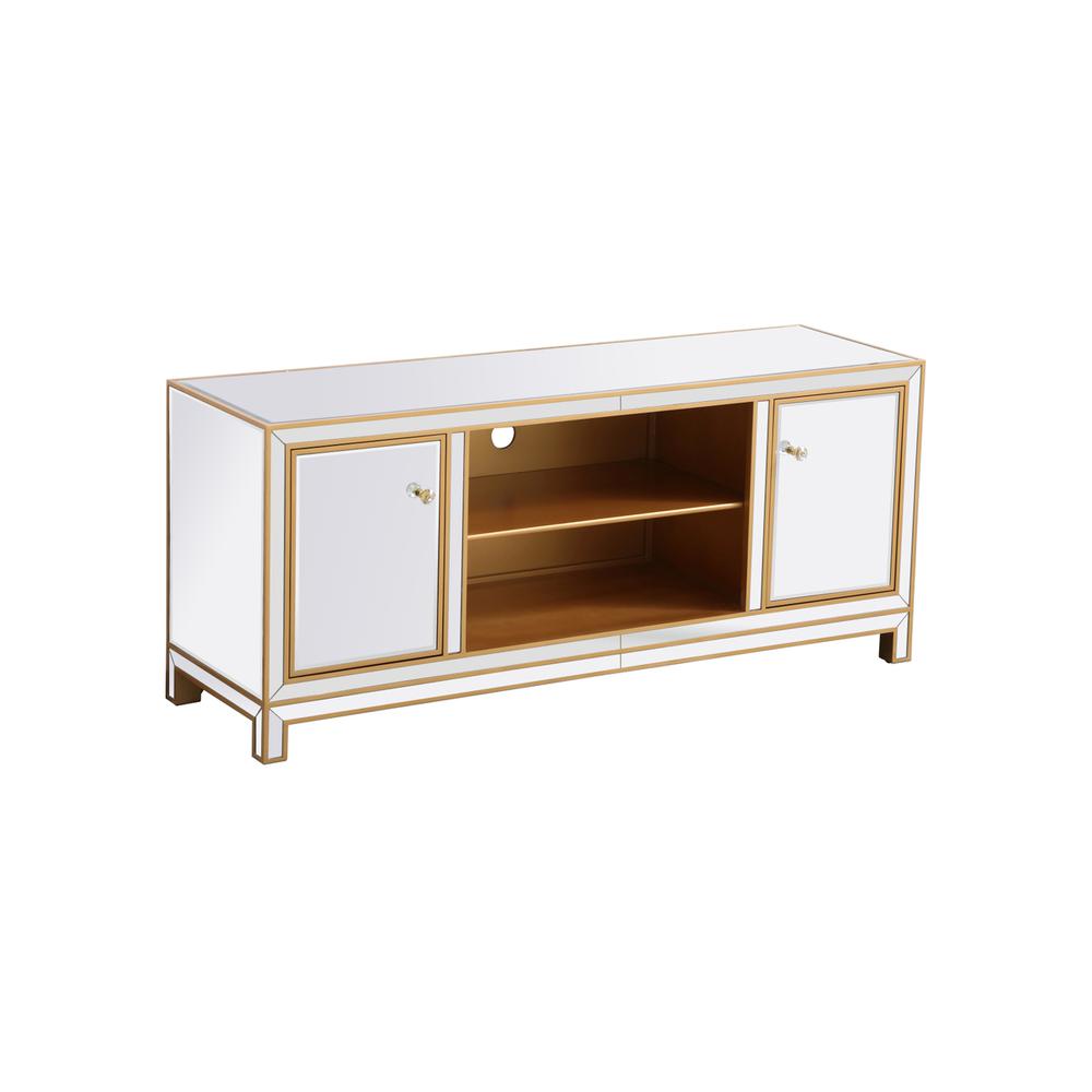 Reflexion 60 In. Mirrored Tv Stand In Gold. Picture 5