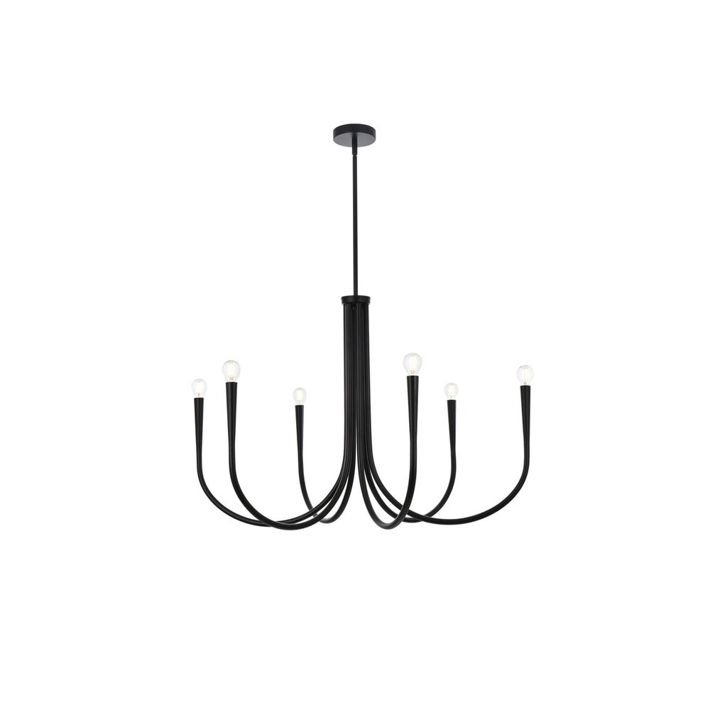 Layne 36 Inch Chandelier In Black. Picture 1