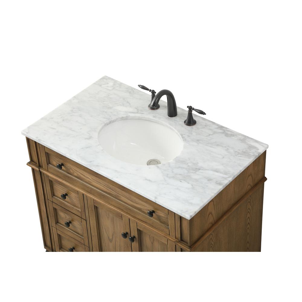 36 Inch Single Bathroom Vanity In Driftwood. Picture 10