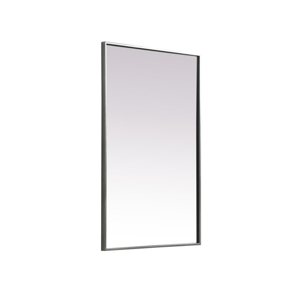 Metal Frame Rectangle Mirror 24X36 Inch In Silver. Picture 7