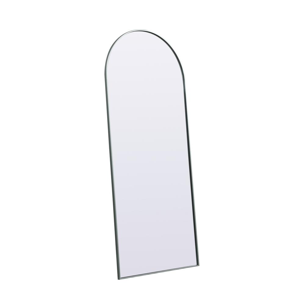 Metal Frame Arch Full Length Mirror 32X76 Inch In Silver. Picture 6