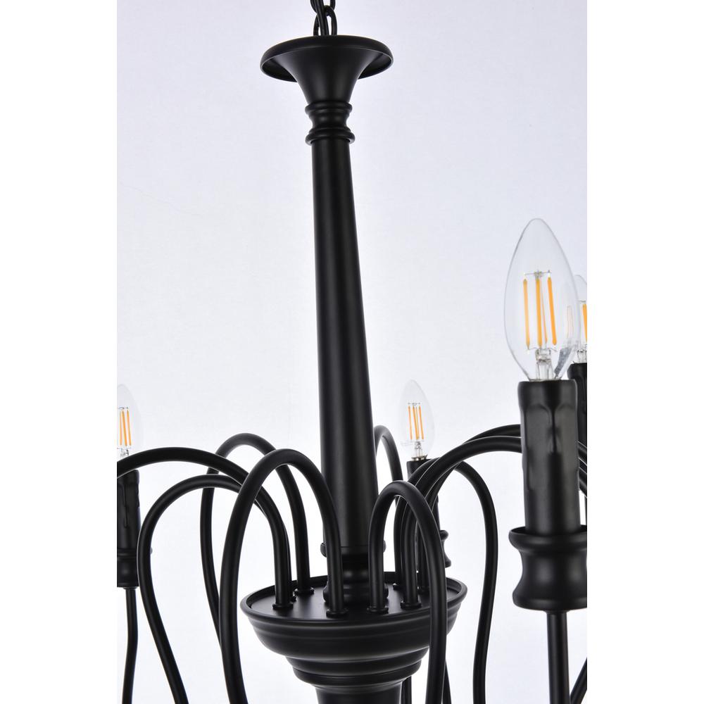 Flynx 9 Lights Pendant In Black. Picture 5