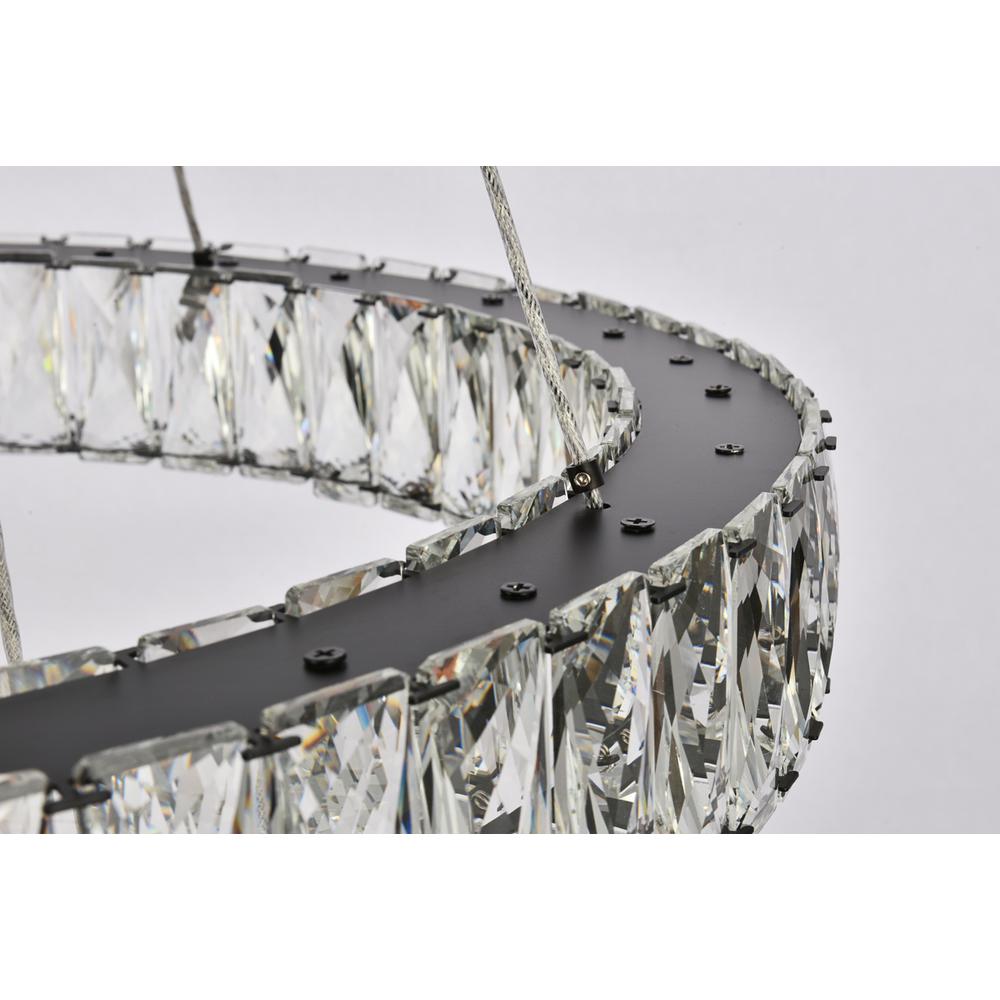Monroe 24 Inch Led Double Ring Pendant In Black. Picture 5