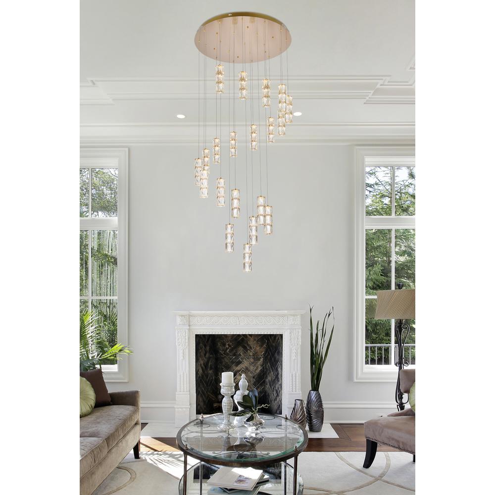 Polaris 38 Inch Led Chandelier In Gold. Picture 7