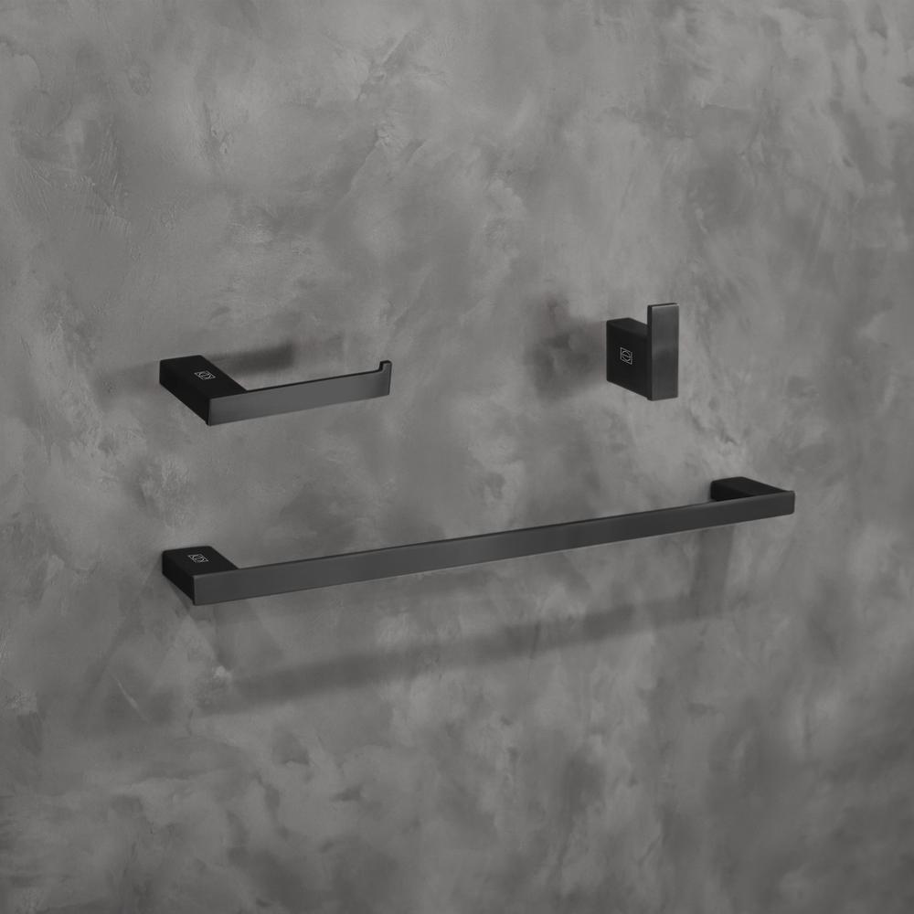 Sofia 3-Piece Bathroom Hardware Set In Matte Black. Picture 2