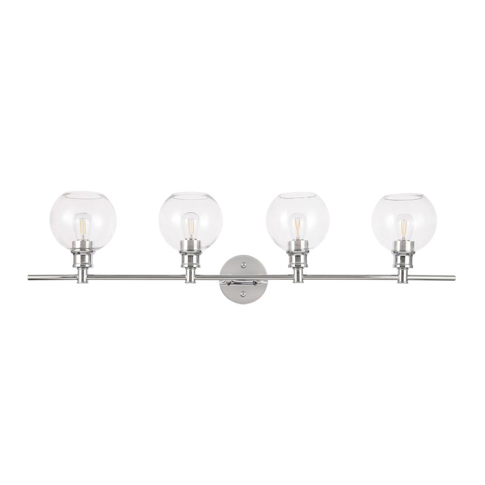 Collier 4 Light Chrome And Clear Glass Wall Sconce. Picture 2