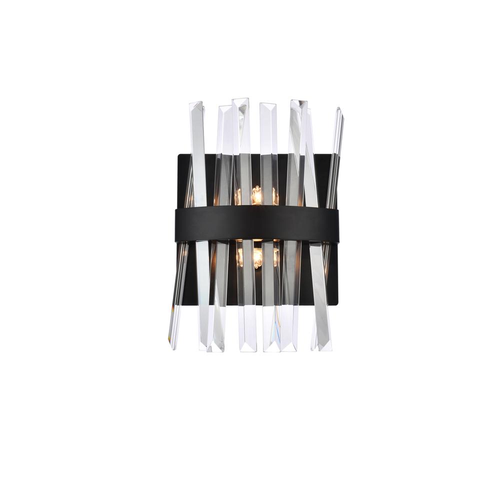 Serephina 8 Inch Crystal Bath Sconce In Black. Picture 1