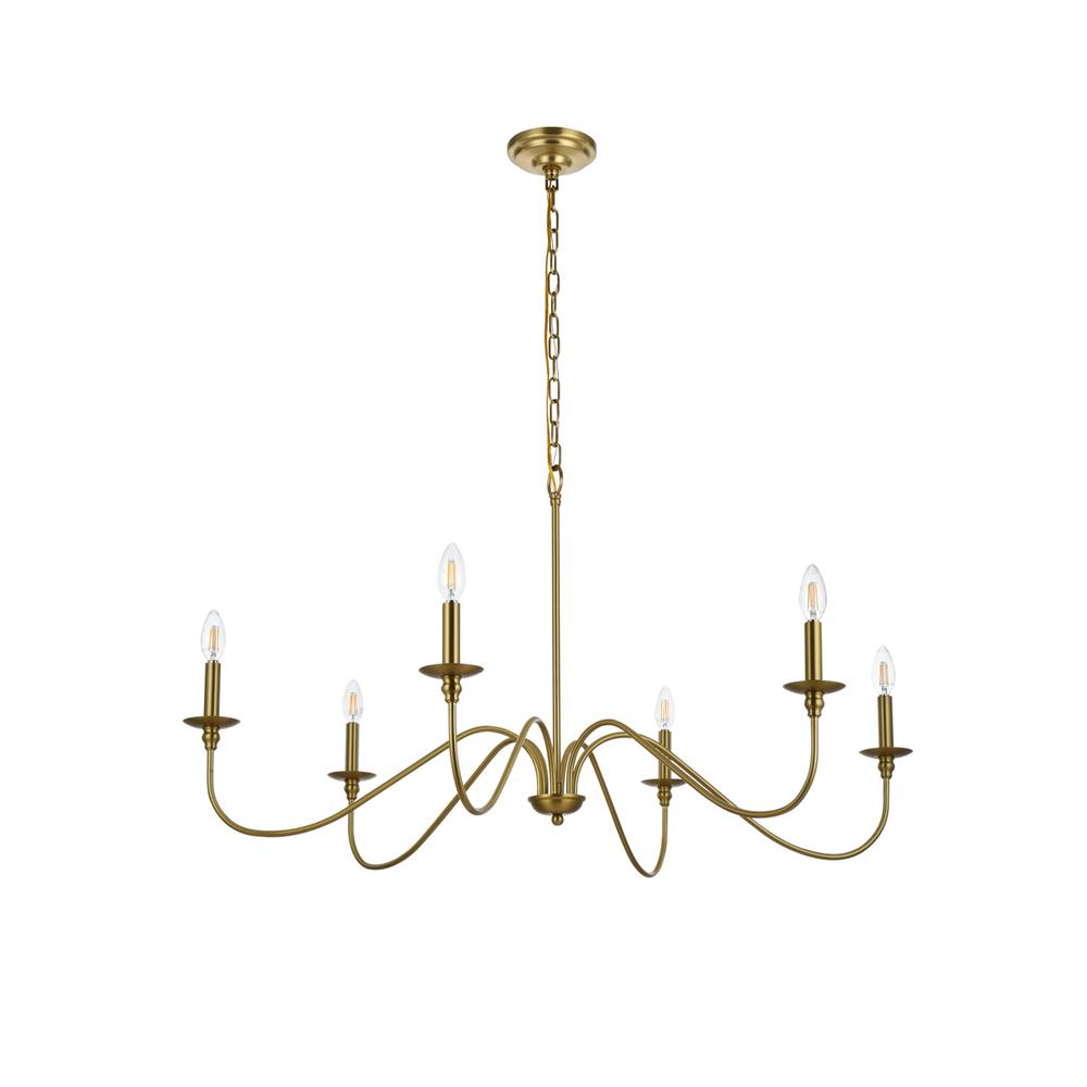 Rohan 42 Inch Chandelier In Satin Gold. Picture 6