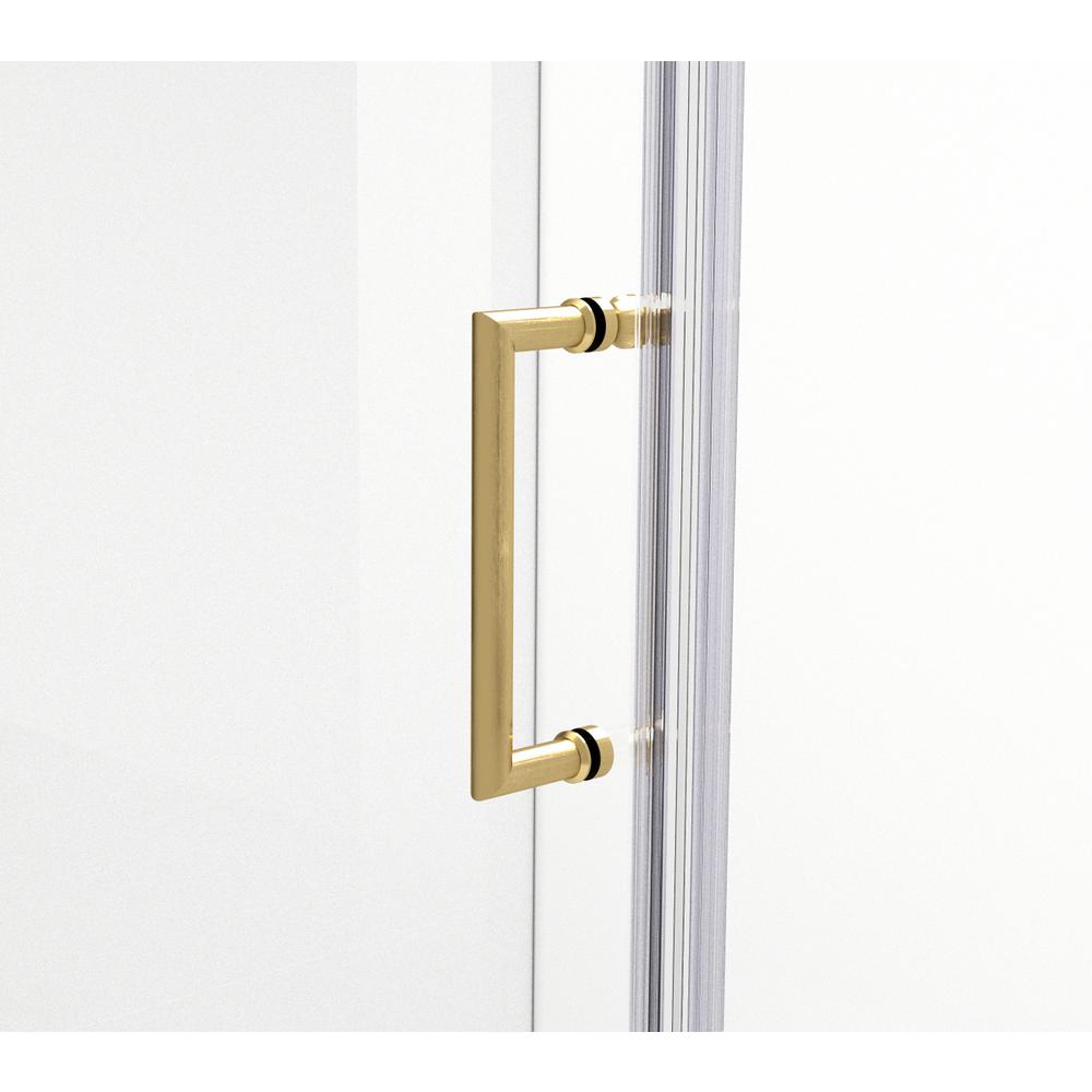 Semi-Frameless Hinged Shower Door 60 X 72 Brushed Gold. Picture 8
