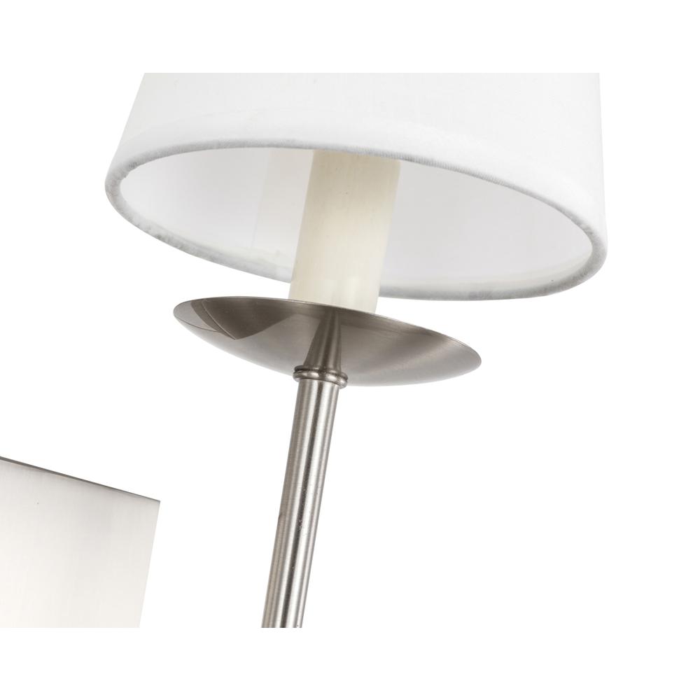Eclipse 1 Light Burnished Nickel And White Shade Wall Sconce. Picture 9