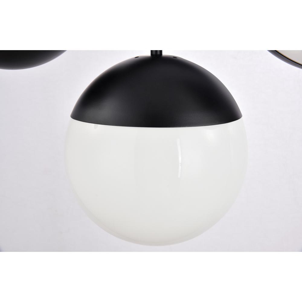 Eclipse 7 Lights Black Pendant With Frosted White Glass. Picture 5