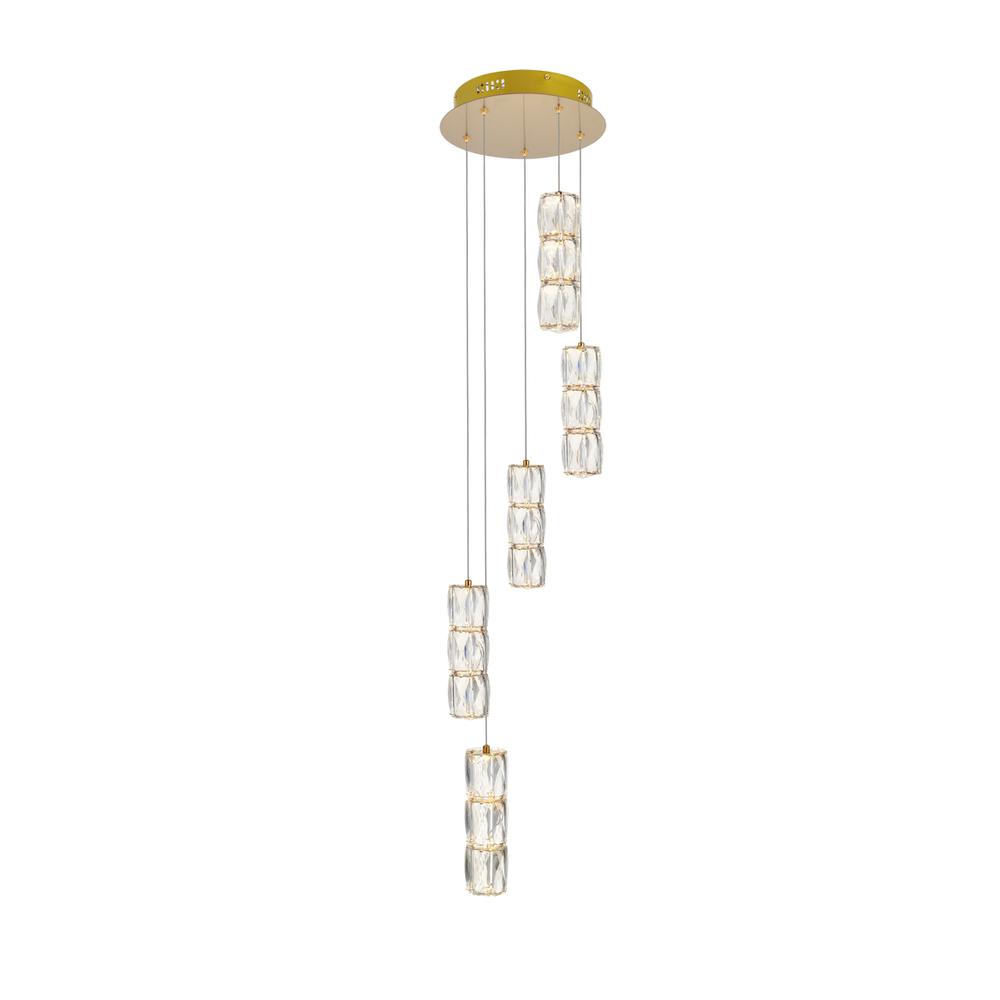 Polaris Led Light Gold Pendant Clear Crystal. Picture 6
