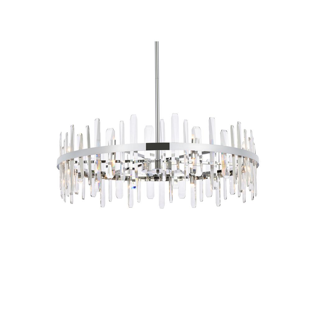 Serena 36 Inch Crystal Round Chandelier In Chrome. Picture 2