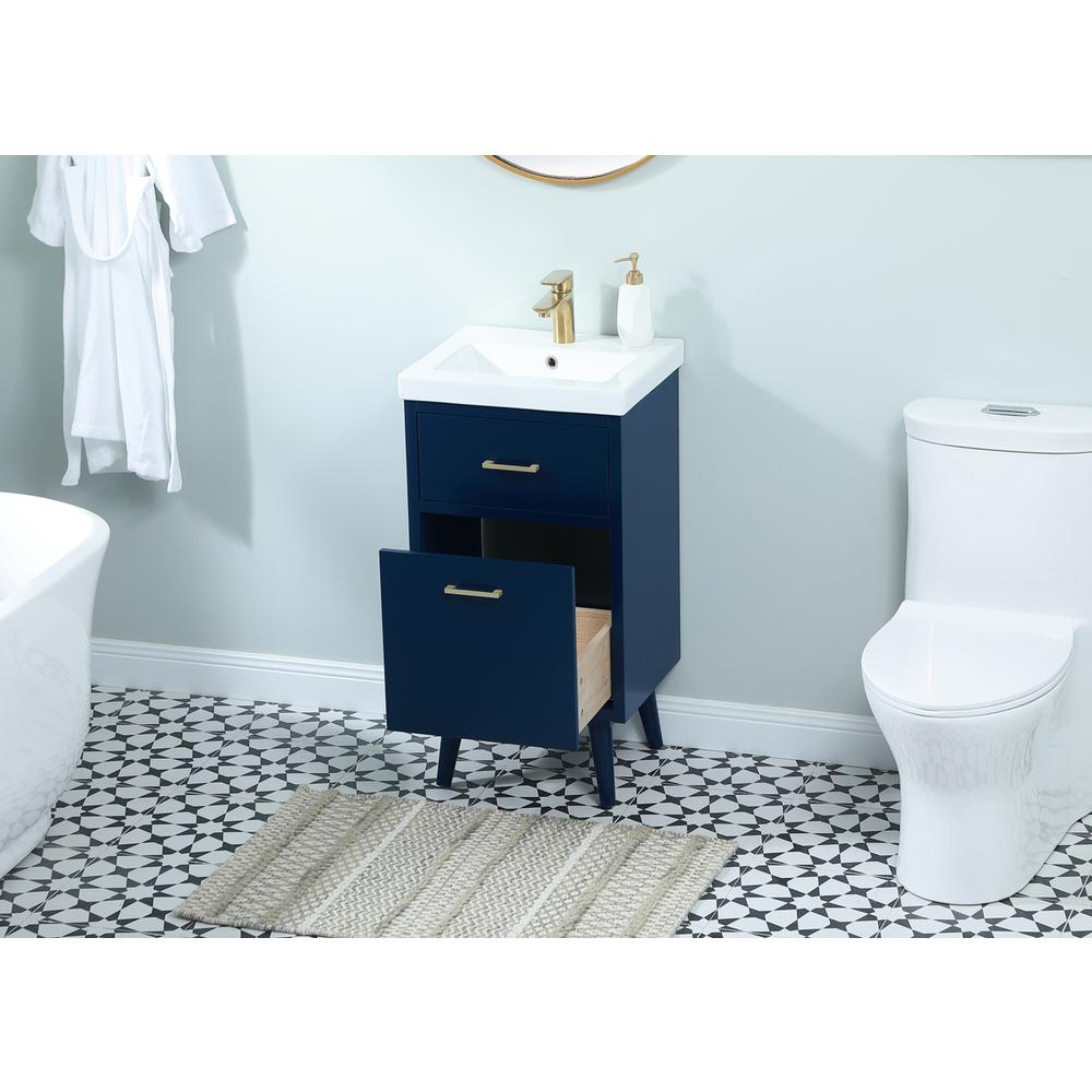 18 Inch Bathroom Vanity In Blue. Picture 3
