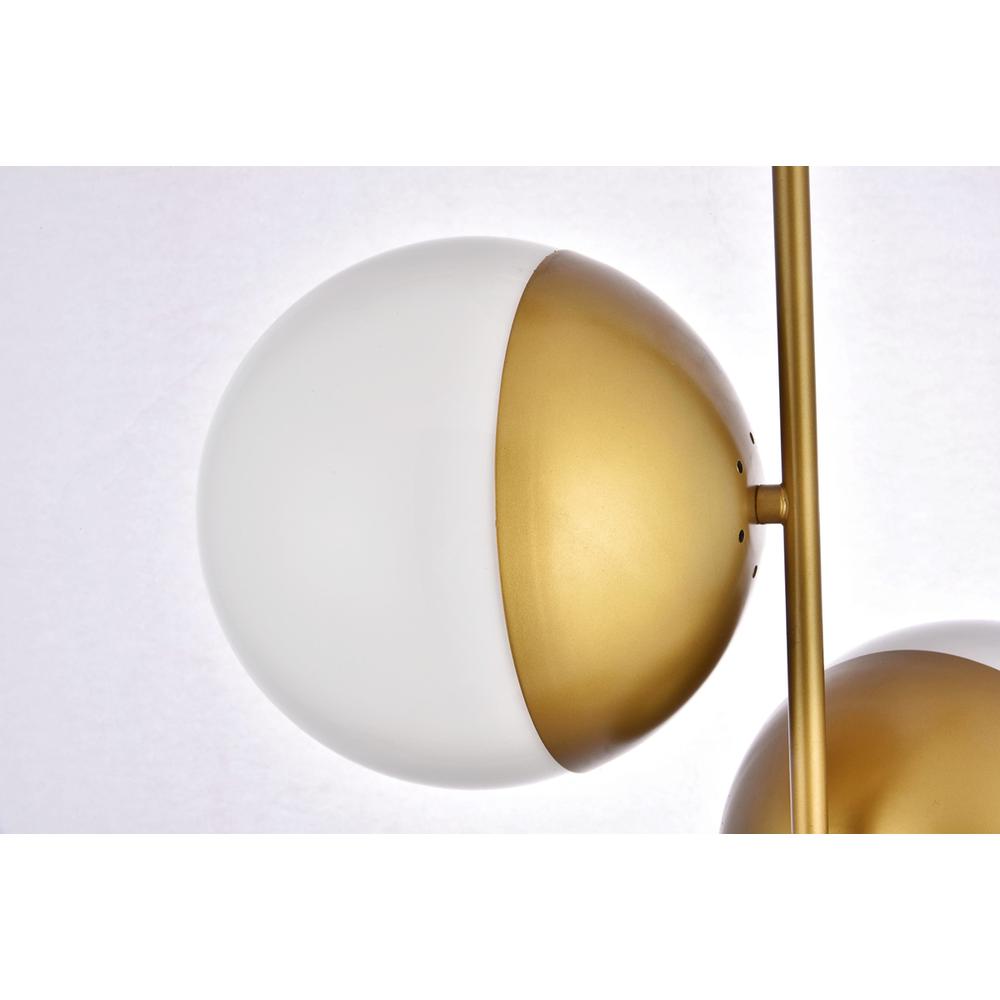 Eclipse 3 Lights Brass Pendant With Frosted White Glass. Picture 5