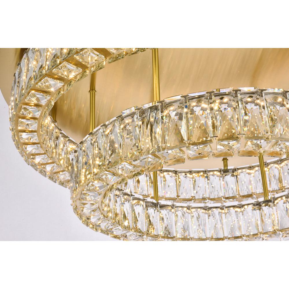 Monroe 30 Inch Led Double Flush Mount In Gold. Picture 3