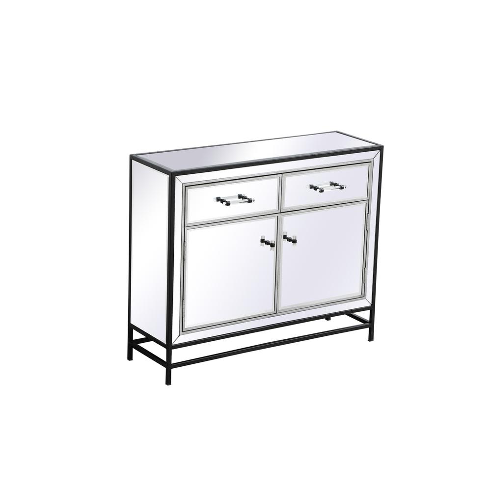 James 38 In. Mirrored Cabinet In Black. Picture 5