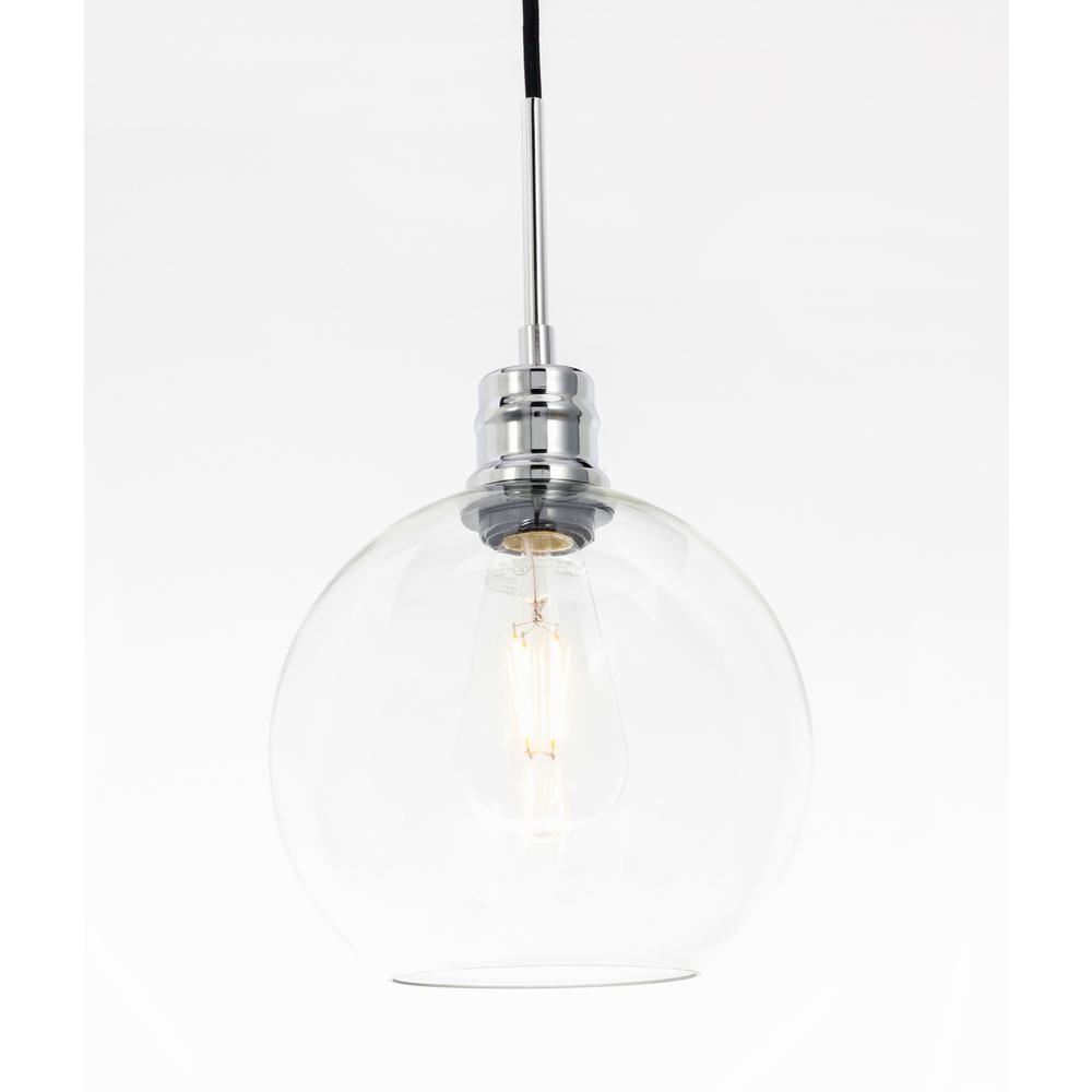 Emett 1 Light Chrome And Clear Glass Pendant. Picture 7